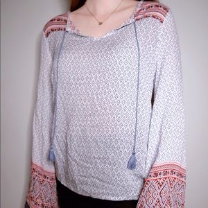 No Comment Paisley Boho Peasant Flowy Top